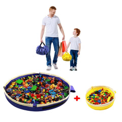 SUMBABO big blue toy storage mat laid flat for spacious play area and easy cleanup