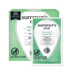 Close-up texture of Aloe Love wipes for gentle cleansing and comfort.