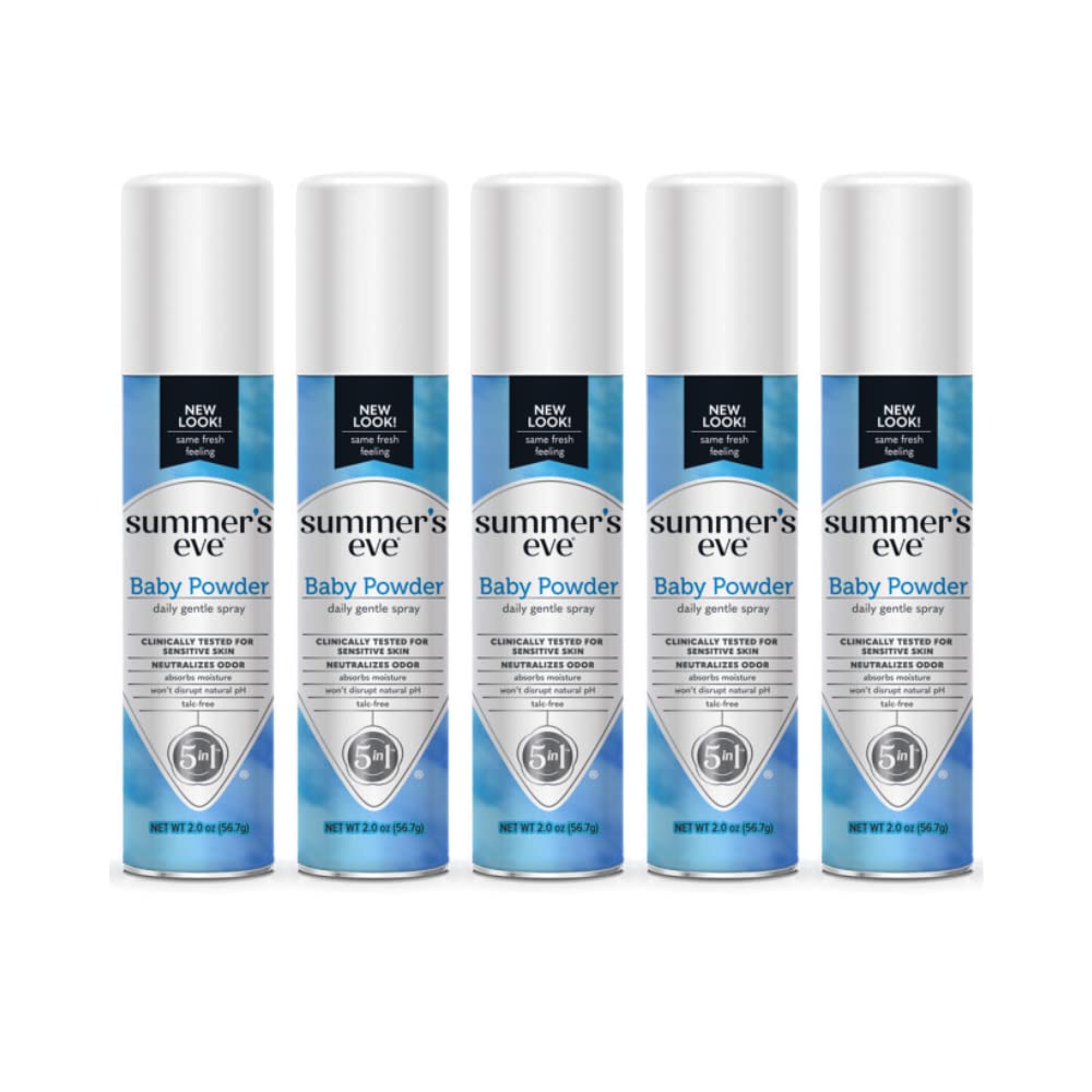 Summer's Eve Baby Powder spray bottle for daily freshening and gentle cleansing.