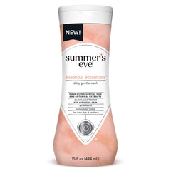 Summer's Eve Essential Botanicals bottle pour for gentle daily cleanse.