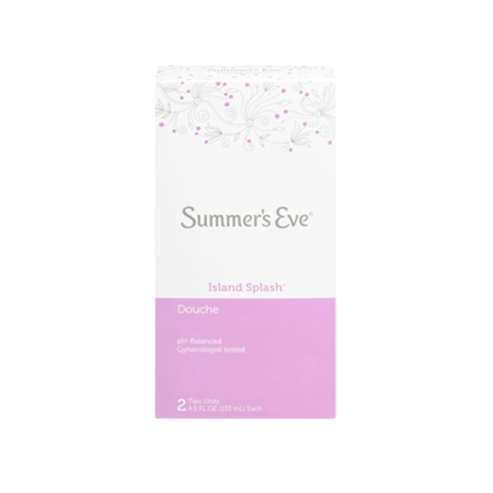 Summer's Eve Island Splash Douche twin-pack bottles for convenient at-home cleansing