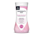 Summer's Eve Simply Sensitive cleansing wash bottle pour shows gentle micellar cleansing.