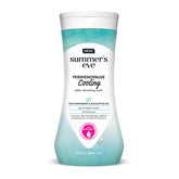 Summer's Eve Perimenopause Cooling Wash bottle shown for daily freshness and cooling cleanse.