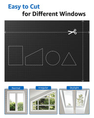 Sumobaby cut-to-fit curtain adapts to irregular window shapes and doors.