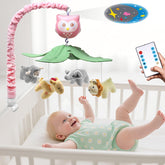 SUMWE baby crib mobile with music and lights for soothing infants.