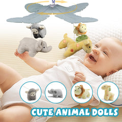 SUMWE safari animals mobile engages baby during play with colorful figures