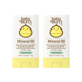 Sun Bum Baby Bum mineral sunscreen stick applied to the face for UV protection