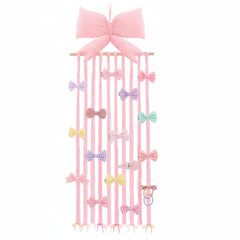 Suncalla long bow holder pink bow hanger keeps clips organized and accessible.