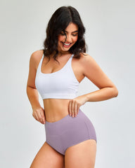 SUNCHIRI women's high-waist underwear side view highlights sleek silhouette and comfort