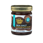 SUNDAY NIGHT Sea Salt Chocolate Sauce jar showcases gluten-free indulgence at home.