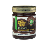 Sunday Night Signature fudgy sauce jar highlights rich plant-based indulgence for desserts.