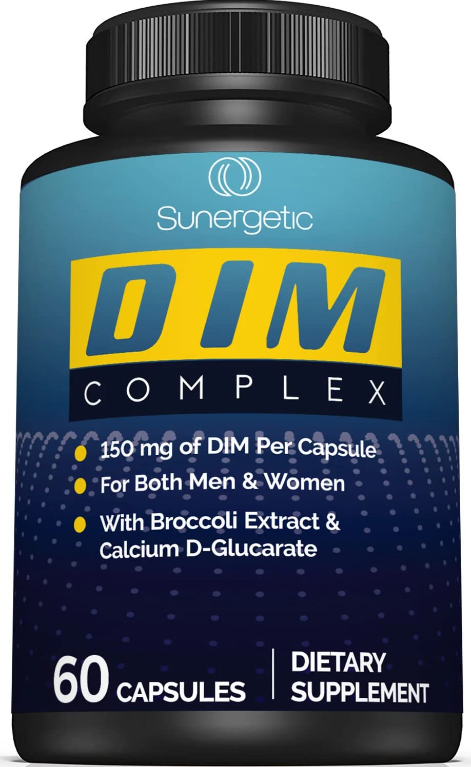 Sunergetic Premium DIM capsules in bottle for daily balance support