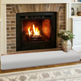 SUNICO thick memory foam fireplace cover closeup shows soft, impact-absorbing material for safer play areas.