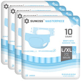 SUNKISS Masterpiece brief front view showing heavy absorbency for discreet daytime protection
