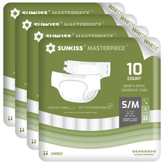 SUNKISS Masterpiece front view diaper showing secure fit and high absorbency.