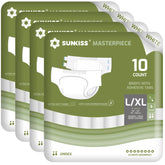 SUNKISS Masterpiece diaper front view with secure fit and comfortable wear.