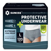 SUNKISS men's protective briefs for daytime use with secure fit and comfort.