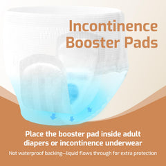 Flow-through top layer on SUNKISS Trustplus booster pads channels liquid for a dry surface.