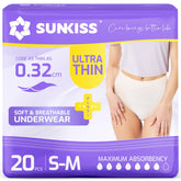 SUNKISS Ultra-thin absorbent layer underwear offers discreet protection.