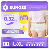 SUNKISS ultra-thin absorbent layer for discreet daily protection.