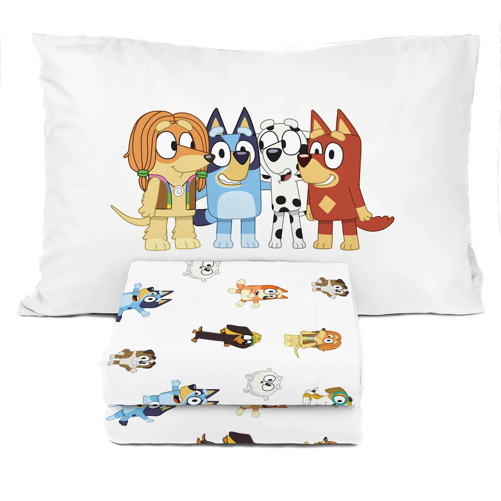 Sunny Side Up Bluey & Friends fitted sheet adds cozy sleep for toddlers