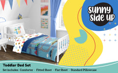 Sunny Side Up vehicle design fitted sheet, bright and kid-friendly