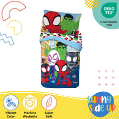 Sunny Side Up Spidey bed with set ready for playdreams.