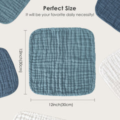 Sunny zzzZZ baby washcloth laid flat highlights 12x12-inch size.