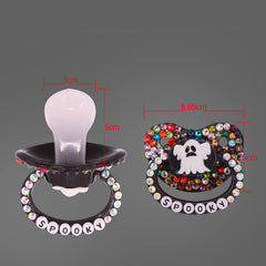 SUNOWE Black Ghost pacifier side view showing large shield for adult fit and comfort.