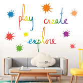 SUPANT inspirational wall decor play-create-explore with easy peel-and-stick.