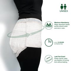 Super Adult tear-away sides for quick changes on the go.