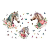 SuperDANT watercolor horses stickers sheets show playful farm animal decor.