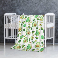 Superich avocado watercolor baby blanket cozy nap-time scene for soothing comfort.