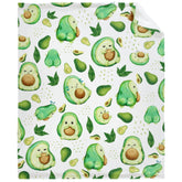 Superich avocado watercolor baby blanket close-up of soft fabric for gentle warmth.