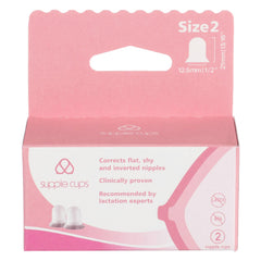 Supple Cups demonstrate flat nipple support for easier baby latch.