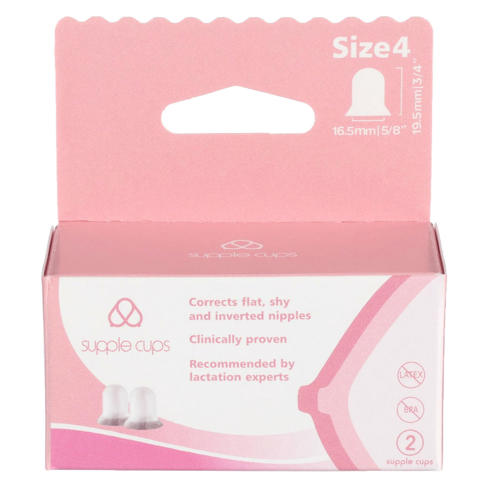 Supple Cups demonstrate gentle suction for flat nipples to support latch.