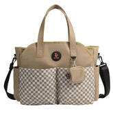 SUPROMOMI diaper bag tote with shoulder strap for comfortable, hands-free outings.