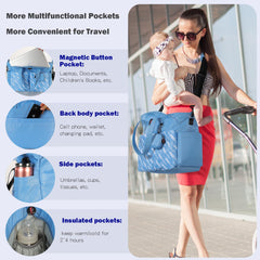 SUPROMOMI diaper tote side pocket for water bottle or umbrella