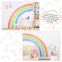 Supzone 83x43 rainbow wall decal adds large splash to playrooms.