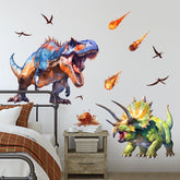 Supzone Tyrannosaurus wall decal adds a bold focal point with vibrant colors for kids' room