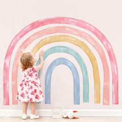Supzone rainbow wall decal large splash; adds vibrant color to kids' room.