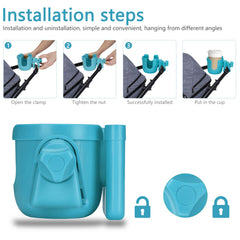 Suranew stroller cup holder includes phone holder for convenience