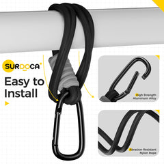 SURDOCA stroller hooks easy three-step install fits prams, wheelchairs, and more.