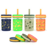 Sursip toddler glass sippy cup with straw lid for safe daily use.