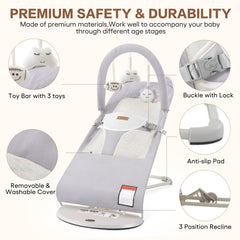 Susomx Baby Bouncer features soft cotton cover for cozy seating
