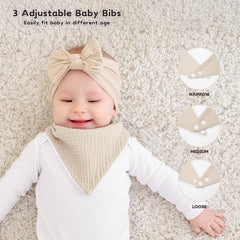 Susurration bib adjustable-snaps for a secure, growing fit.
