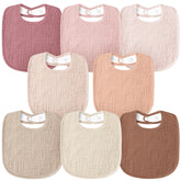 Susurration muslin baby bib 8-pack bandana drool bibs for versatile drool control.