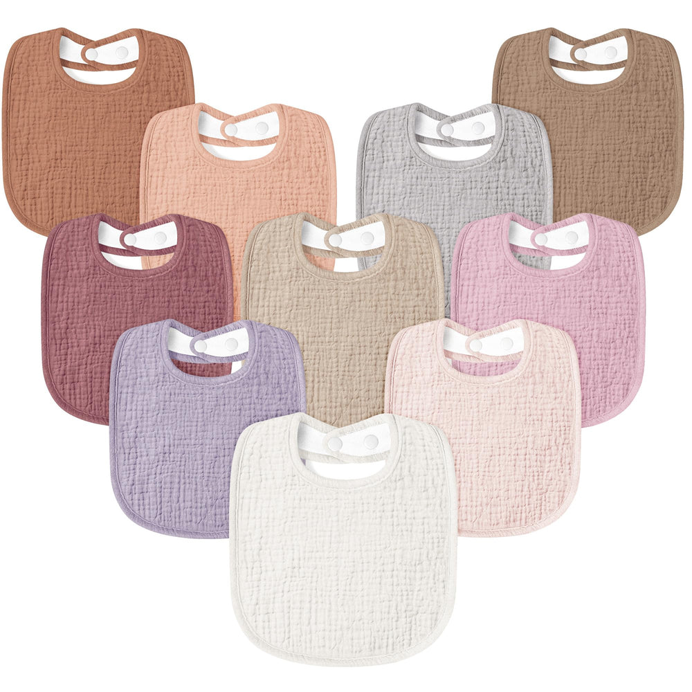 Susurration muslin baby drool bib soft front absorbs drool for all-day comfort.