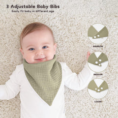 Susurration unisex bibs in cheerful colors coordinate outfits.