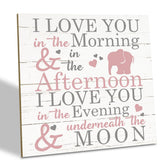 SUSZDOU Love Sign wood plaque with elephant motif for nursery decor.